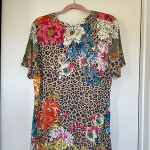 Johnny Was Leopard and Floral T-Shirt